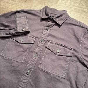 Express Shirt Mens Small Gray‎ Double Pocket Cotton Western Casual Adult Button